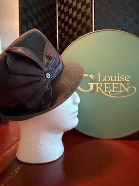 Vintage Louise Green "Max" Style Gray Fedora. US size S or 6 7/8.